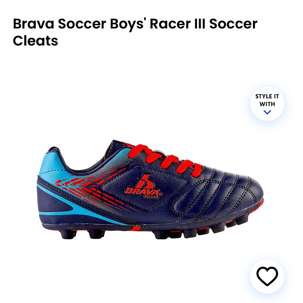 BRAVA Racer III Kids soccer cleats (sz1) blue/red